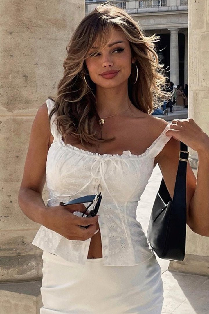 SOERA Janna Floral Jacquard Lace Tank Top - Tops - EK1776026011574951591 M