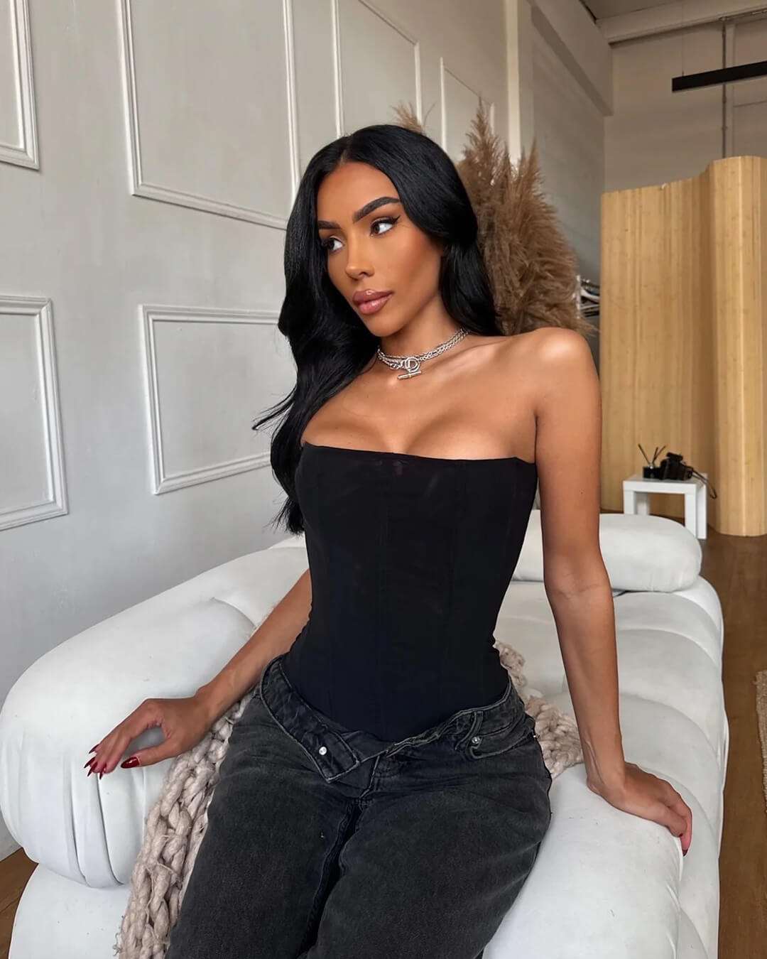 SOERA Kelly Satin Corset Top - Tops -  Black XS