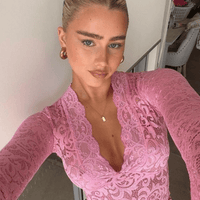 Lerna top in pizzo scollo a V