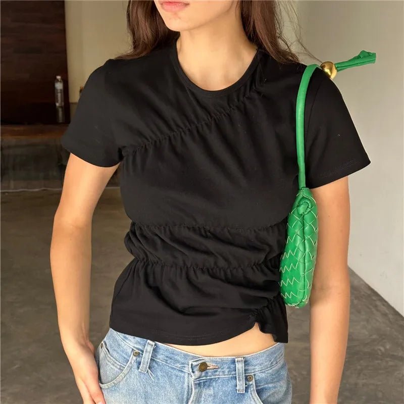 SOERA Paloma Short Sleeve Scrunched Top - Tops - 1005008806492049-;oL1775670873870469138 Gray S