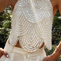 Sophia Sequin Halter Top