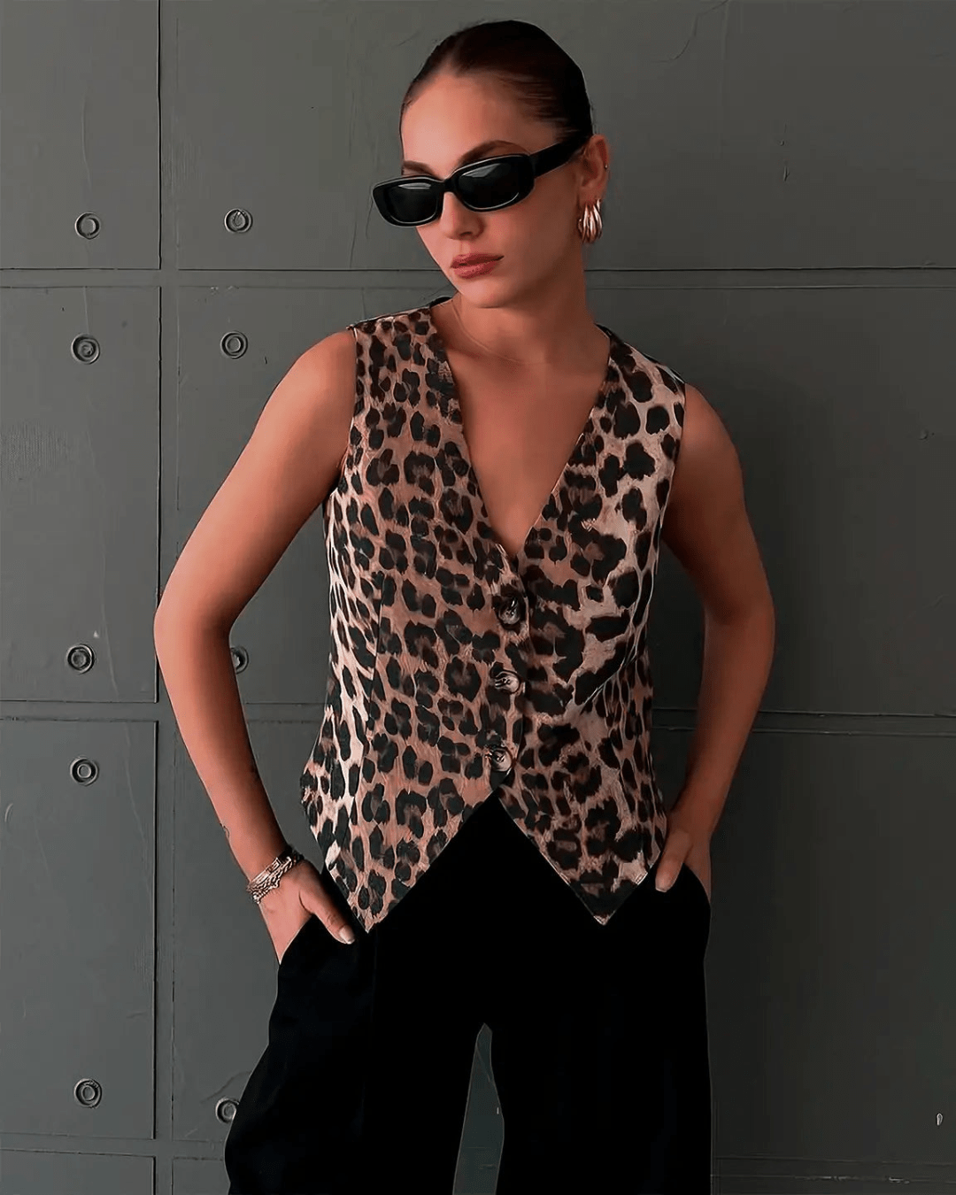 SOERA Vanessa Leopard Print Vest - Tops -  S