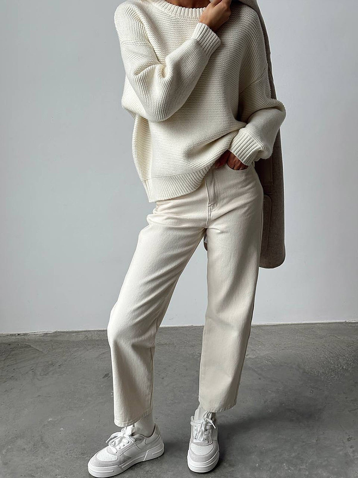 SOERA Vivienne Cotton Knit Sweater - Tops - BO1763304746552592761 White XS