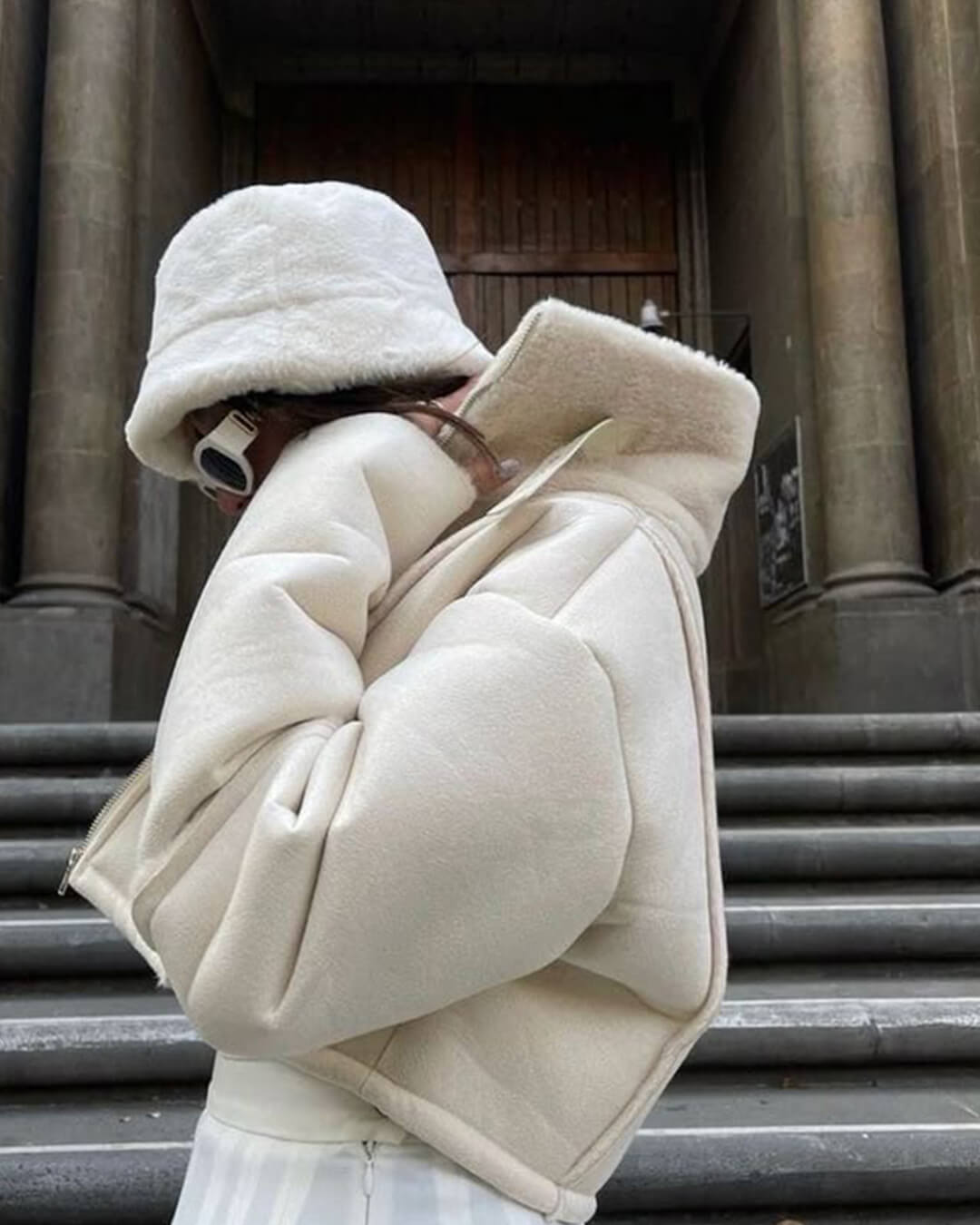 SOERA Pauleen Fluffy Bucket Hat - Winter Hats - 3256809632924783-;Cb1764102178382081802 White